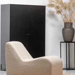 Schwarzer Schrank mit Doppeltür - 100x155x40 - Burgossi