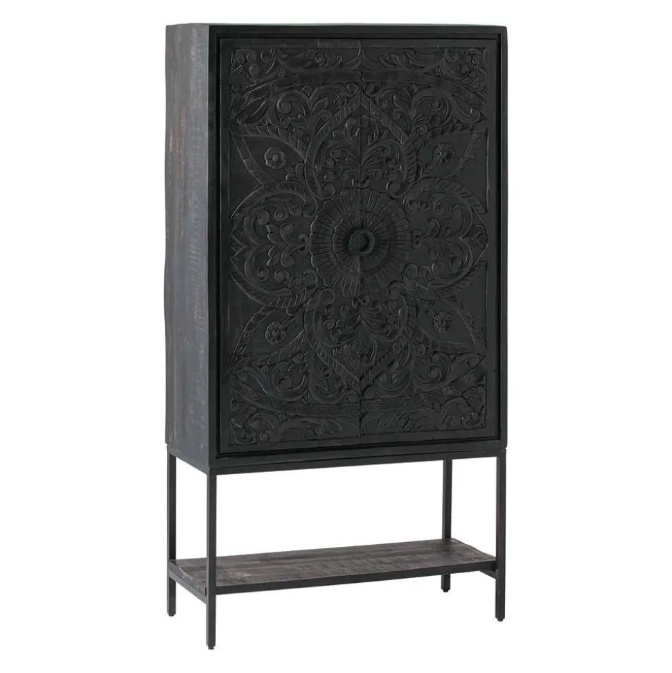 Schwarzer Schrank mit Schnitzereien - Namibe