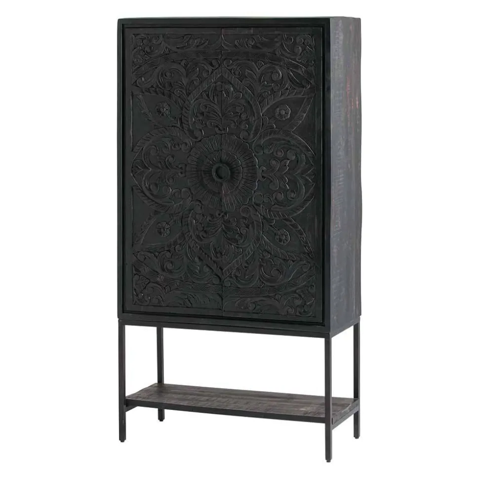 Schwarzer Schrank mit Schnitzereien - Namibe
