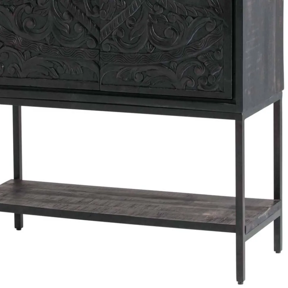 Schwarzer Schrank mit Schnitzereien - Namibe