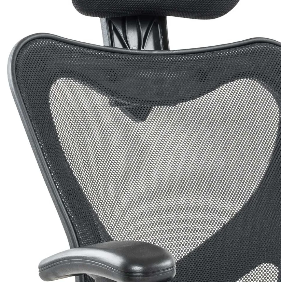 Schwarzer Schreibtisch Drehstuhl mit Lendenwirbelstütze - Zentry