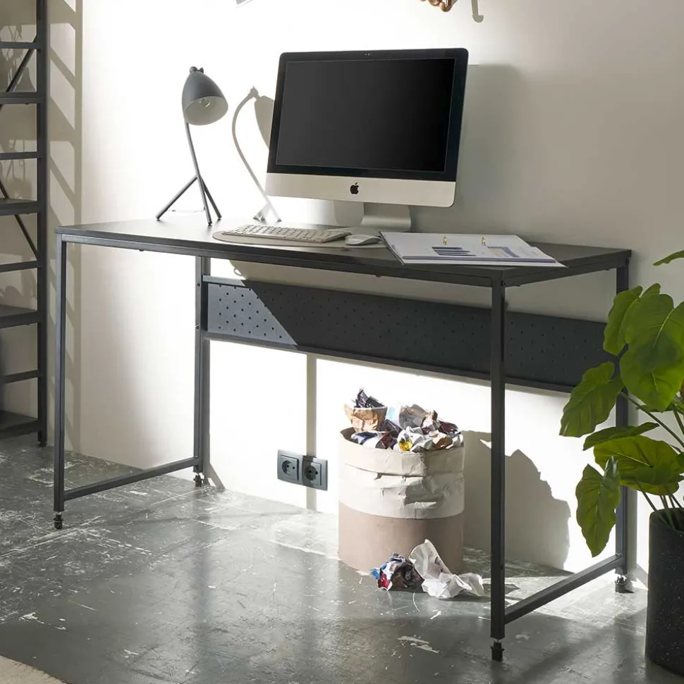 Schwarzer Schreibtisch 120x60 cm - Irona