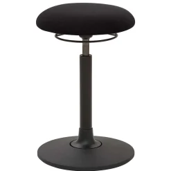 Schwarzer Schreibtisch-Hocker in Rund - Piton