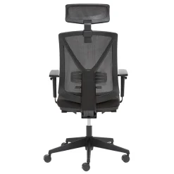 Schwarzer Schreibtischsessel mit Lordosenstütze - Drike