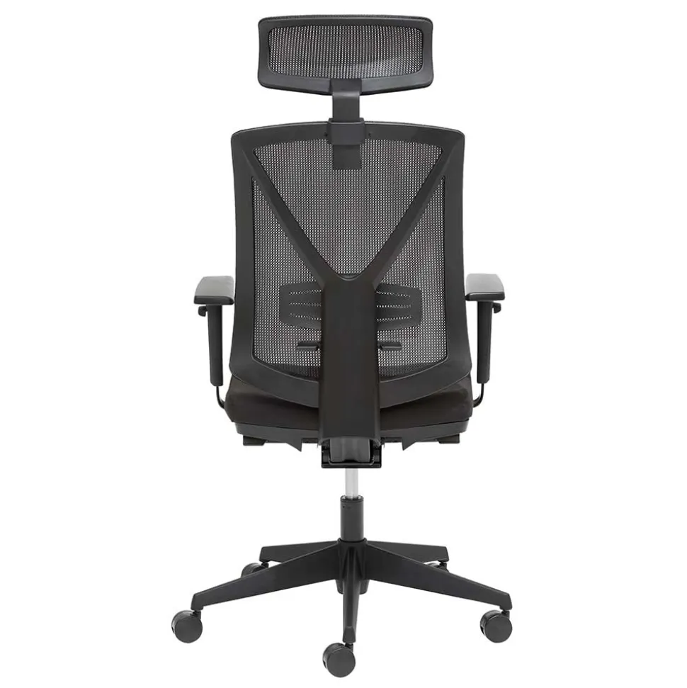 Schwarzer Schreibtischsessel mit Lordosenstütze - Drike