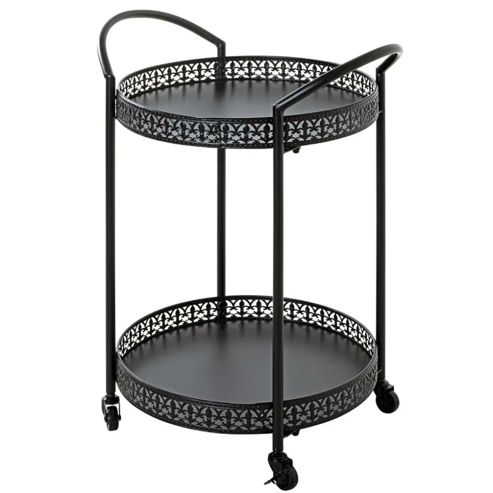 Schwarzer Servierwagen in rundem Design - Mapel