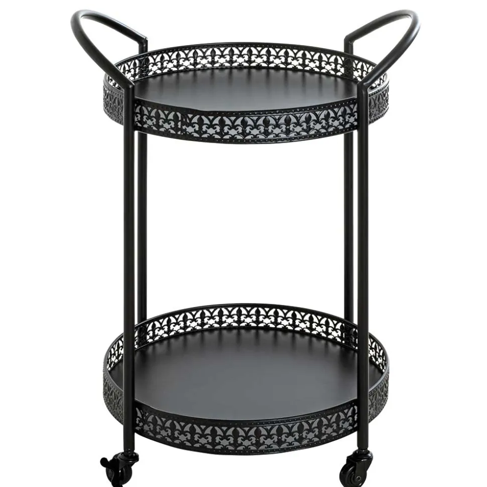 Schwarzer Servierwagen in rundem Design - Mapel