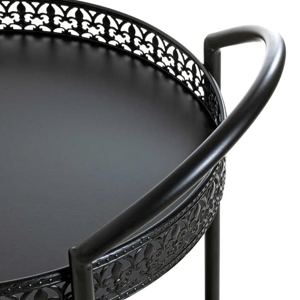 Schwarzer Servierwagen in rundem Design - Mapel