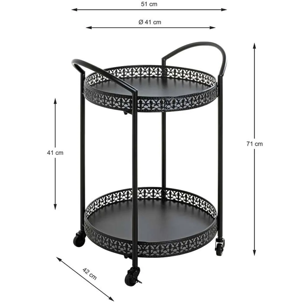 Schwarzer Servierwagen in rundem Design - Mapel