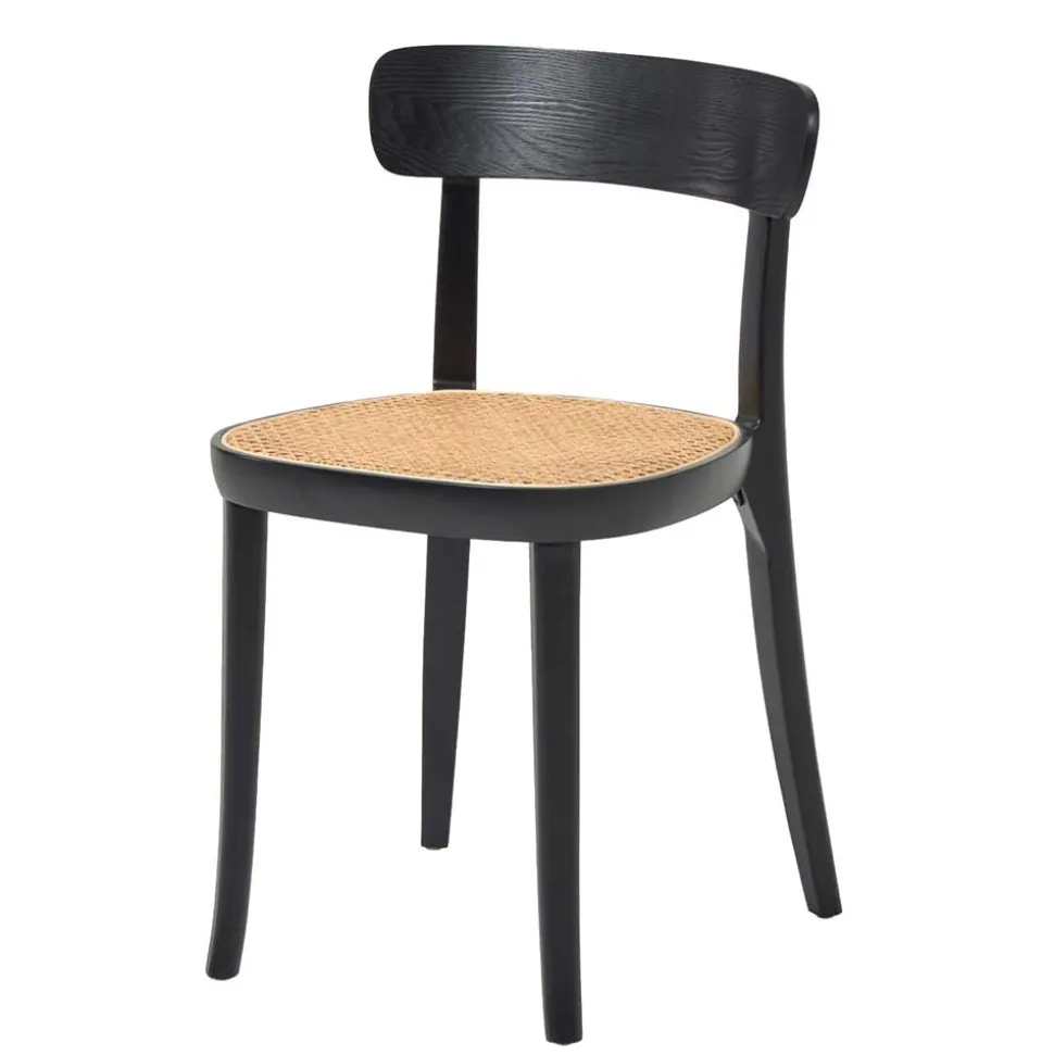 Schwarzer Stühle mit Rattan - Racer (2er Set)