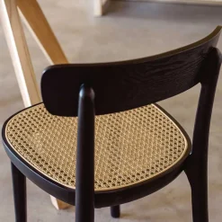 Schwarzer Stühle mit Rattan - Racer (2er Set)