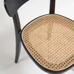 Schwarzer Stühle mit Rattan - Racer (2er Set)