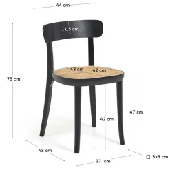 Schwarzer Stühle mit Rattan - Racer (2er Set)