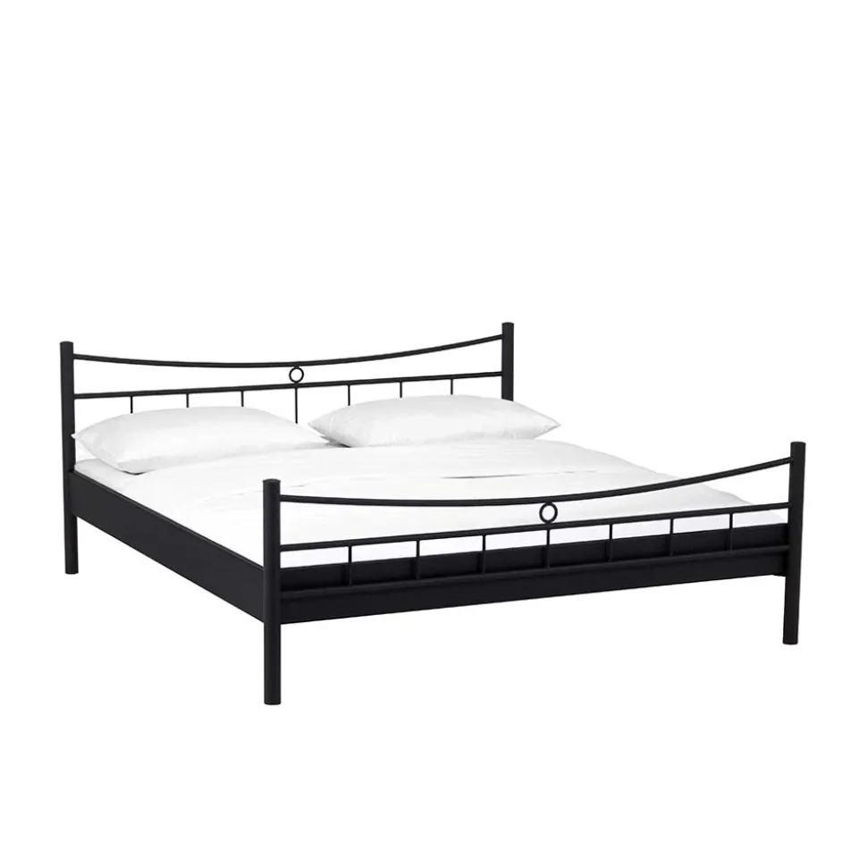 Schwarzes Bett Molisea aus Metall