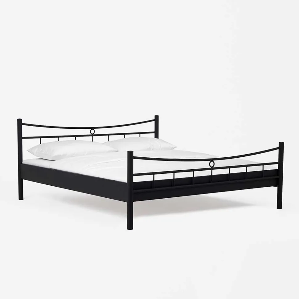 Schwarzes Bett Molisea aus Metall