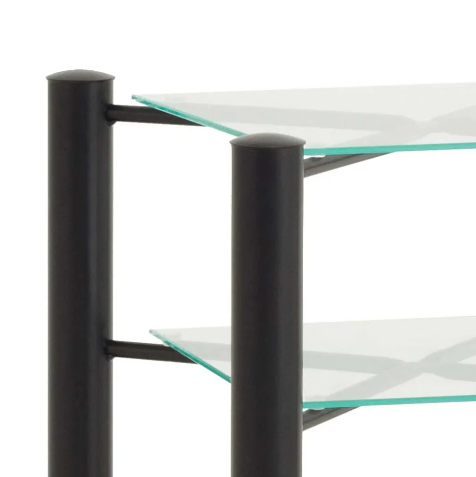 Schwarzes Einzelbett Bairika mit Nachttisch (zweiteilig)