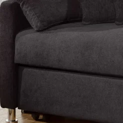 Schwarzes 2er Sofa mit Schlaffunktion - Laromain