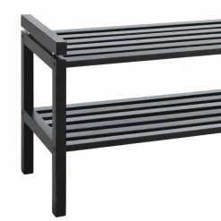 Schwarzes Schuhregal aus Eiche Massivholz - Geskan