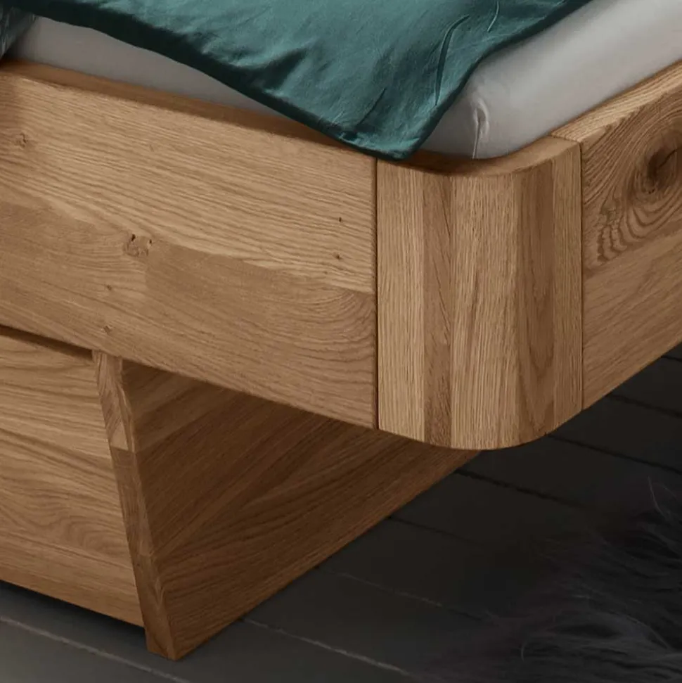 Schwebebett mit Stauraum aus Wildeiche - Zennian