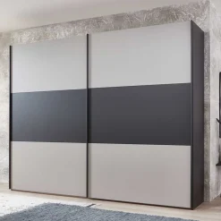 Schwebetüren Kleiderschrank in Hellgrau & Dunkelgrau - Guadiana