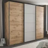 Schwebetürenschrank in Grau und Wildeiche Hell - Simple