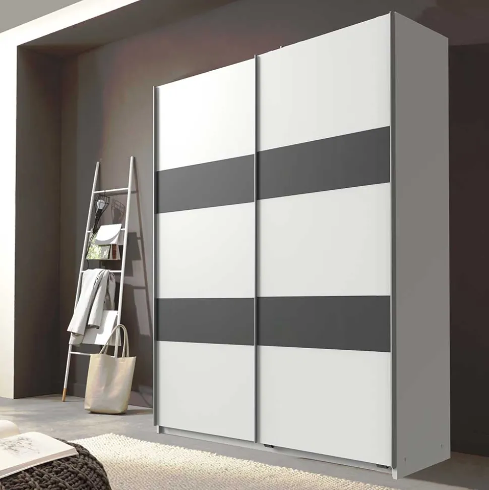 Schwebetürenschrank mit Metallgriffen - Malente