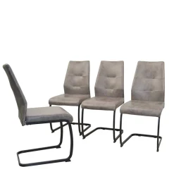 Schwingstühle in Grau & Schwarz - Medeos (4er Set)