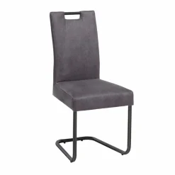 Schwingstuhl Buleta mit Microfaser Bezug in Anthrazit (2er Set)