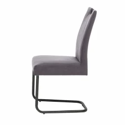 Schwingstuhl Buleta mit Microfaser Bezug in Anthrazit (2er Set)