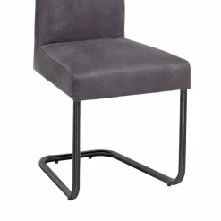 Schwingstuhl Buleta mit Microfaser Bezug in Anthrazit (2er Set)