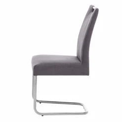 Schwingstuhl Zanima mit Microfaser in Anthrazit (2er Set)