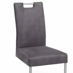 Schwingstuhl Zanima mit Microfaser in Anthrazit (2er Set)