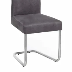 Schwingstuhl Zanima mit Microfaser in Anthrazit (2er Set)