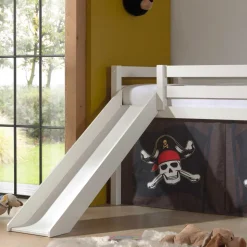 Seeräuber Kinderbett als Hochbett mit Vorhang - Enevo