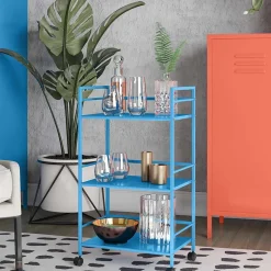 Servierwagen in Türkis Blau - Orchid