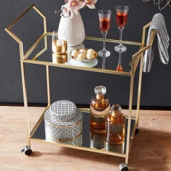 Servierwagen mit Spiegel Ablagen - Akeno