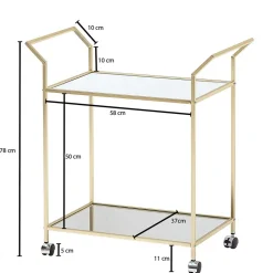 Servierwagen mit Spiegel Ablagen - Akeno