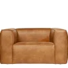 Sessel aus Recyclingleder in Braun Cognac - Baham
