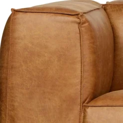 Sessel aus Recyclingleder in Braun Cognac - Baham