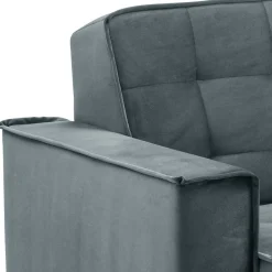 Sessel aus Samtvelours in Blaugrau - Lymeca