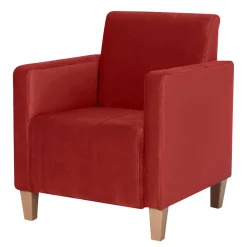 Sessel aus Samtvelours in Ziegelrot - Sunset