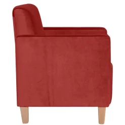 Sessel aus Samtvelours in Ziegelrot - Sunset