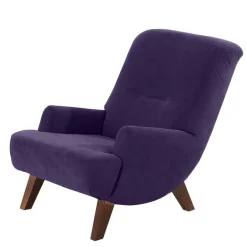 Sessel aus Velours in Violett - Cregorian