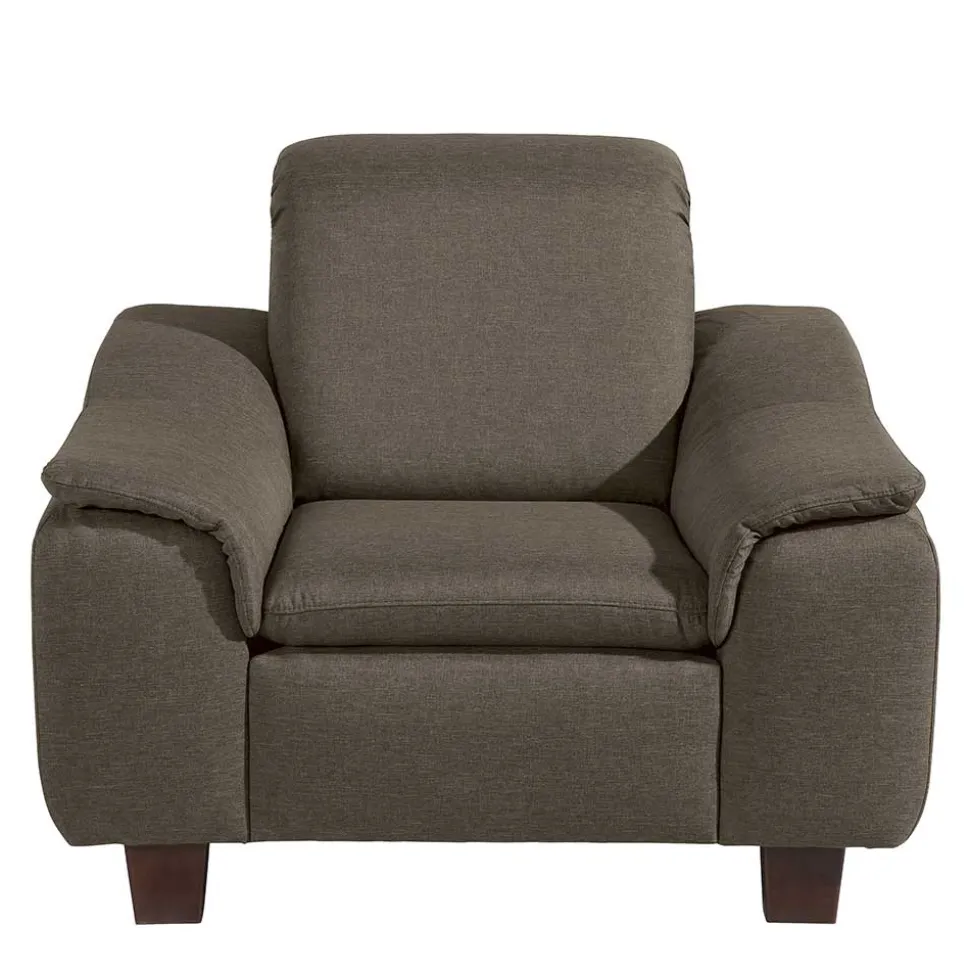 Sessel in Beigegrau und Nussbaum - Abecra