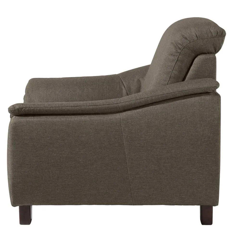 Sessel in Beigegrau und Nussbaum - Abecra