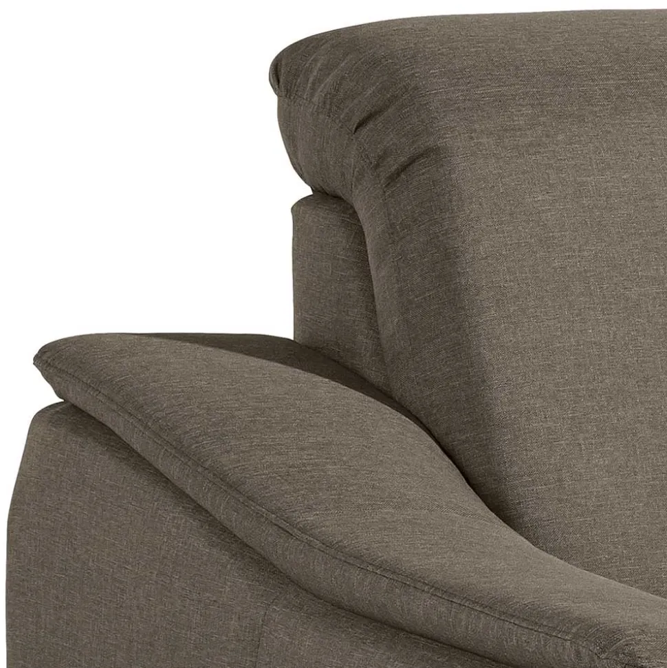 Sessel in Beigegrau und Nussbaum - Abecra