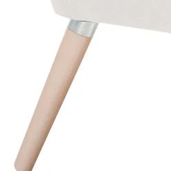 Sessel in Creme Velours-Stoff - Emia