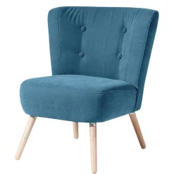 Sessel in Petrol Blau Velours - Curedo