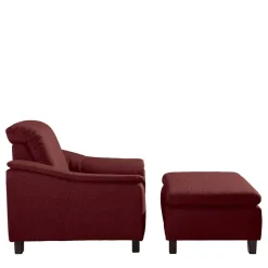 Sessel in Rot und Nussbaum Braun - Capital