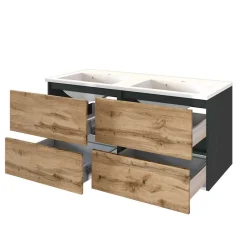 Set Badausstattung mit Doppelwaschtisch - Endely (fünfteilig)